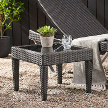 Load image into Gallery viewer, Outdoor Antibes Wicker Side Table, Accent Table - Gray

