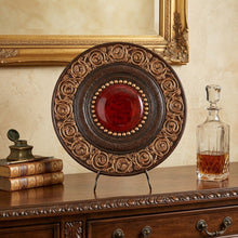 Load image into Gallery viewer, Round Poly Decorative Plaque - Red / Brown
