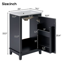 Load image into Gallery viewer, Modern Small Bathroom Vanity Cabinet With Ceramic Basin, Ample Storage, 1 Soft Close Door
