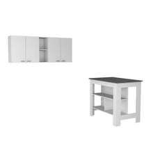 Load image into Gallery viewer, 41" Wood Island For Kitchen Set With Storage - Gray / White
