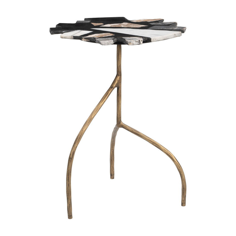23" Iron Pedestal End Table - Brown