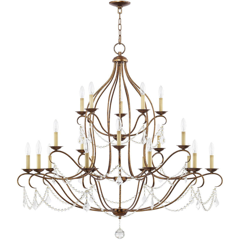 46" Multi Light Metal Dimmable Chandelier With Shades - Bronze
