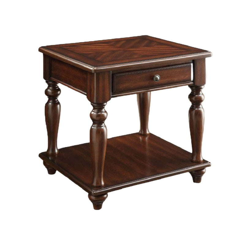24" Manufactured Wood Rectangular End Table With Drawer And Shelf - Walnut