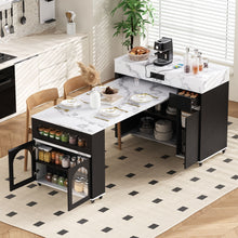 Load image into Gallery viewer, Extendable Dining Table With Folding Top, Rolling Kitchen Island With Drawers And Power Outlet
