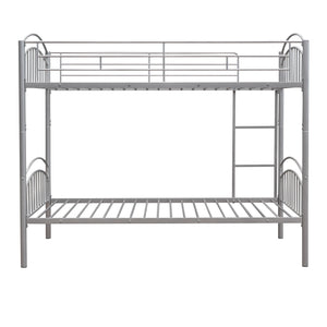 Twin Over Twin Metal Bunk Bed,Divided into Two Beds(Silver){OLD SKU:MF280424AAN}