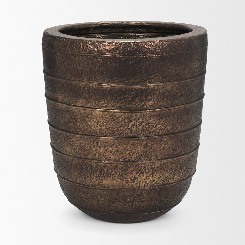 Round Floor Vase (729961) - Antiqued Brass