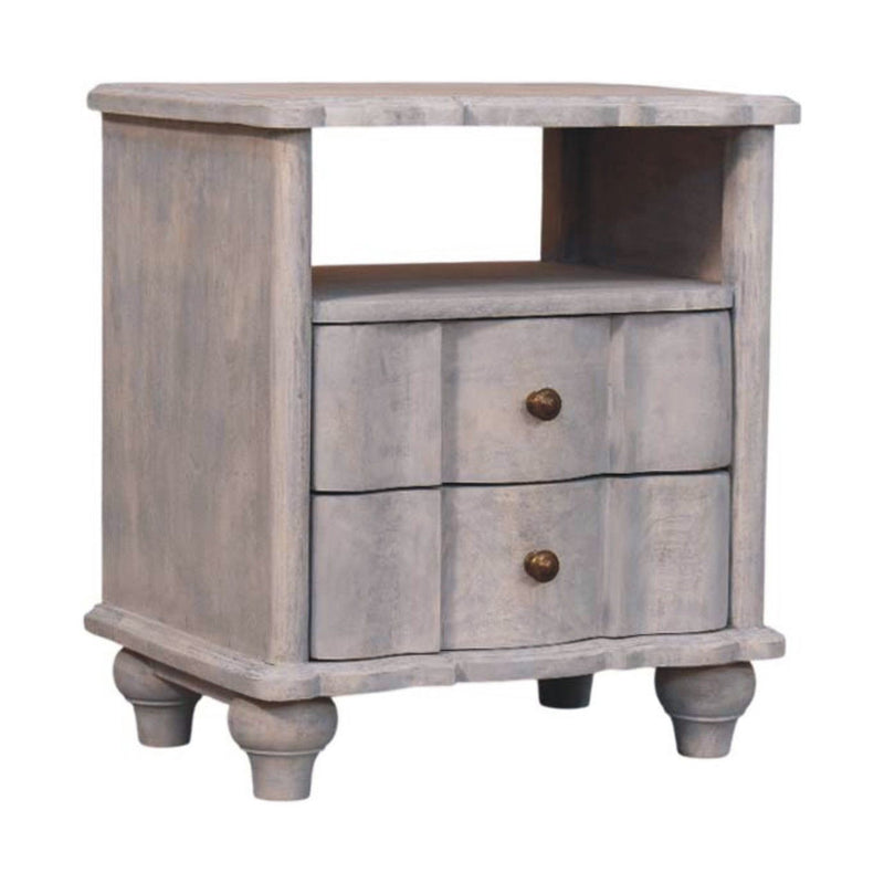 Solid Wood Two Drawer Nightstand (719628) - Brown