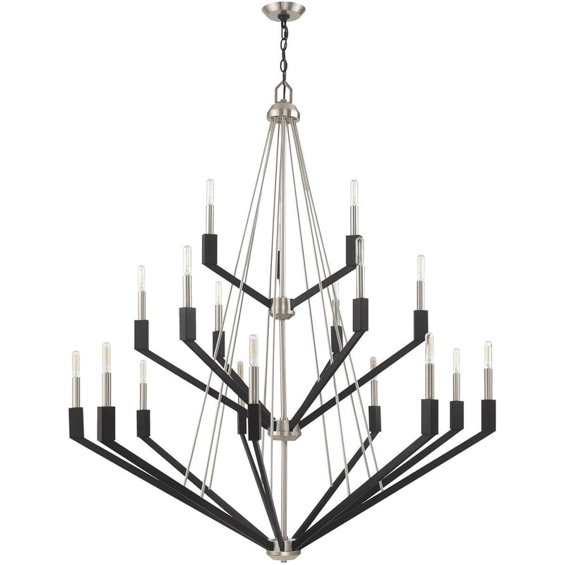 52" Multi Light Dimmable Chandelier With Shades - Nickel