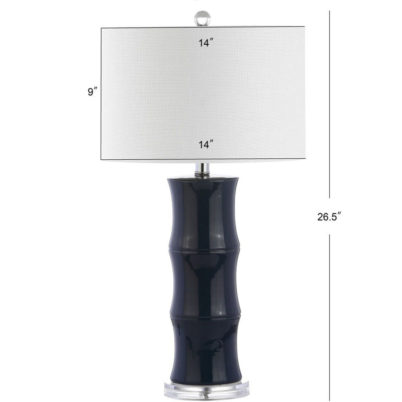 27" Novelty Table Lamp LED With Drum Shade - Navy Blue