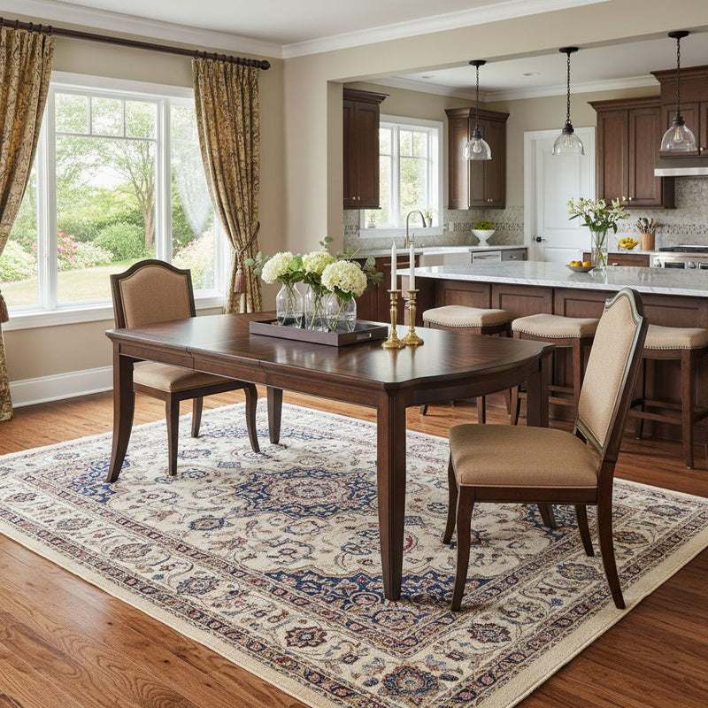 Wood Removable Leaf Extendable Dining Table - Walnut