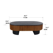 Load image into Gallery viewer, Elliptical Living Room Coffee Table With Hidden Storage And Removable Tabletop
