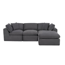 Load image into Gallery viewer, Corduroy Modular Sofa Chaise With Ottoman Toss Pillows (725209) - Dark Gray

