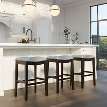 Load image into Gallery viewer, Backless Bar Height Bar Chair - Gray / Espresso
