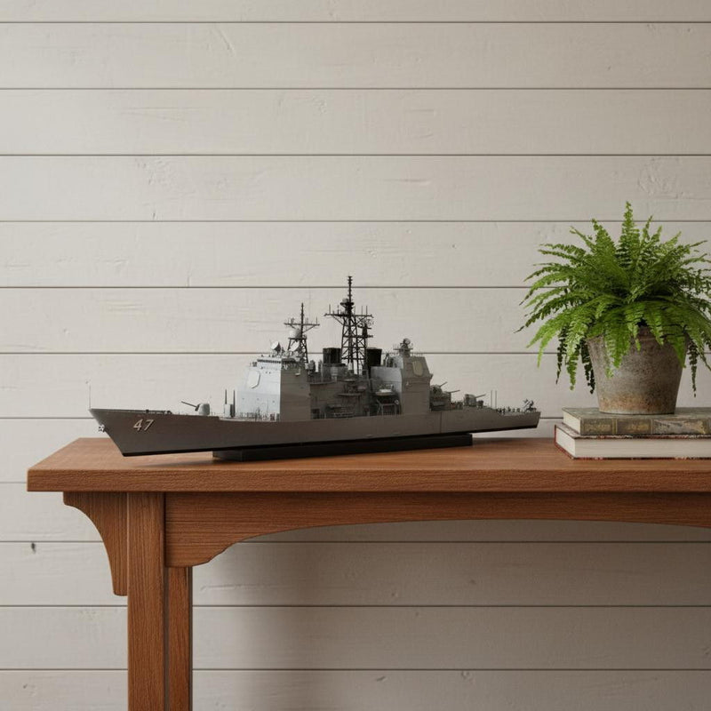 Hand Painted Model Boat (624325) - Gray