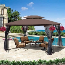 Load image into Gallery viewer, Patio Gazebo Tent With Ventilated Double Roof And Mosquito Net For Backyard Or Garden
