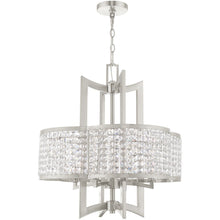 Load image into Gallery viewer, 24" Four Light Dimmable Chandelier With Shades - Nickel
