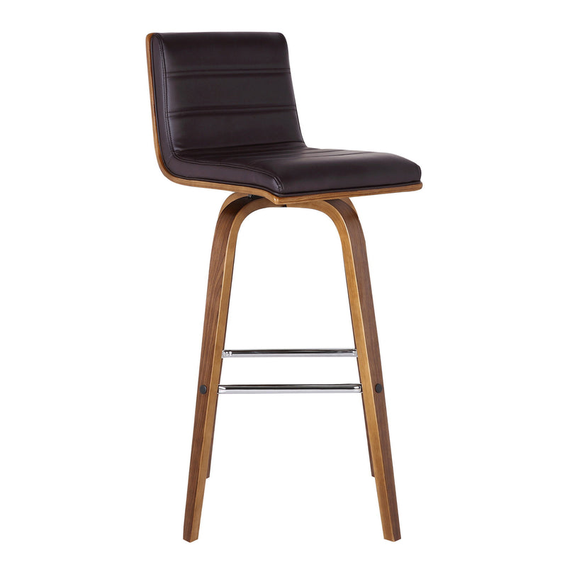 26" Solid Wood Swivel Low Back Counter Height Bar Chair - Brown