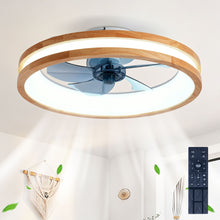 Load image into Gallery viewer, Ceiling Fans With LED Light Source And Remote Control, 3000 - 6500K Dimmable, 6 Speeds, Quiet DC Motor For Living Room - Natural Wood / White
