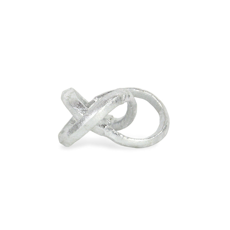 Modern Abstract Infinity Knot Tabletop Sculpture - Silver