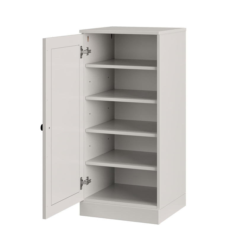 Ten Pair Solid Woodshoe Storage Cabinet (752073) - Off White