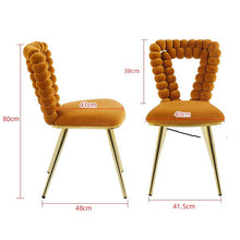 Load image into Gallery viewer, Modern Chair With Iron Tube Legs, Soft Cushions And Comfortable Backrest, Suitable For Dining Room, Living Room, Cafe, Hairball Back
