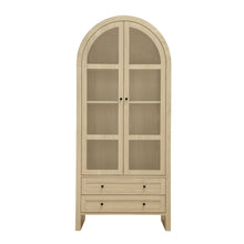 Load image into Gallery viewer, Tall Arched Kitchen Pantry, Modern Farmhouse Wood Kitchen Storage Cabinets, Arched Storage Display Cabinet With Adjustable Shelves, Versatile Cupboard For Kitchen, Dining Room, Living Room - Natural
