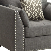 Load image into Gallery viewer, Linen Arm Chair - Charcoal And Brown
