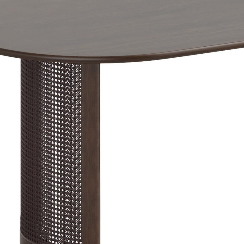 Wood Double Pedestal Base Oval Dining Table - Walnut / Dark Brown