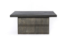Load image into Gallery viewer, Carved Wood Storage Coffee Table - Rustic Brown
