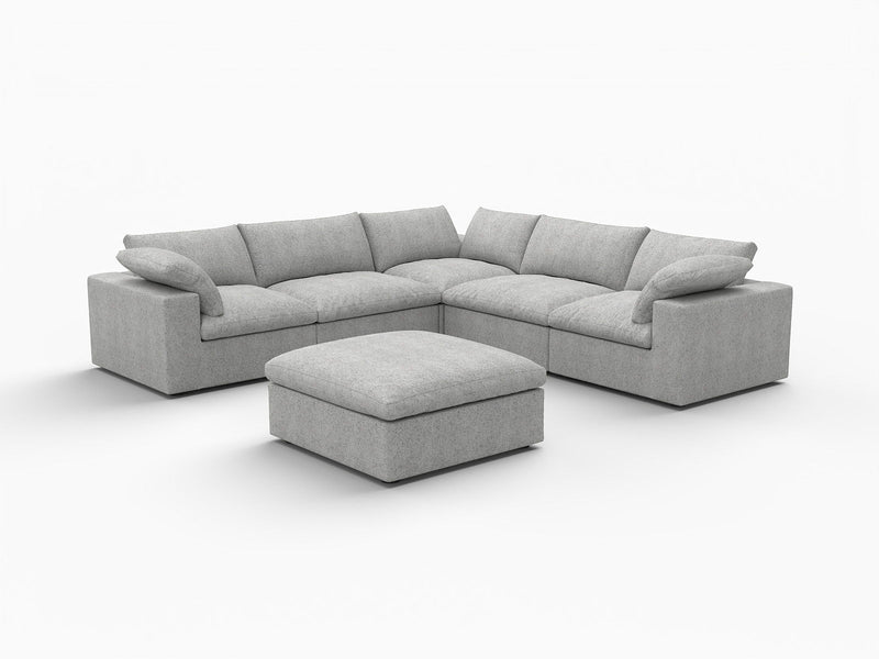 Blend Modular L Shaped Six Piece Corner Sectional - Light Gray