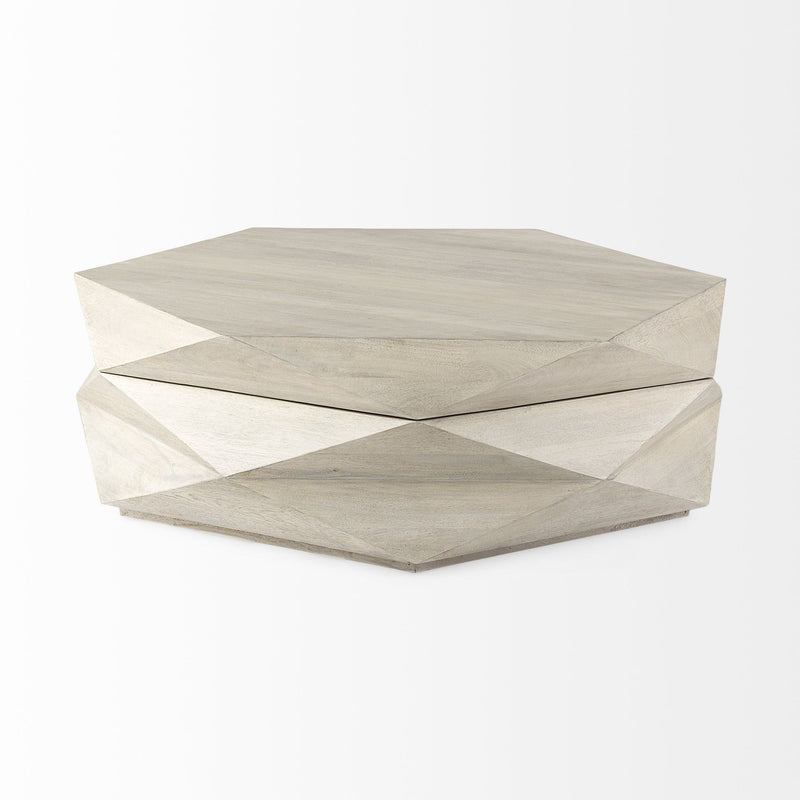 Solid Wood Hexagon Lift Top Coffee Table - Natural