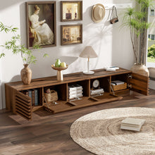 Load image into Gallery viewer, TV Stand For TVs, Entertainment Center With Cable Management And Soft Closing Hinges - Walnut
