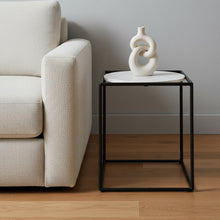 Load image into Gallery viewer, 22" Marble Round End Table - Black
