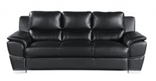 Load image into Gallery viewer, Sofa Leather With Silver Legs - Black
