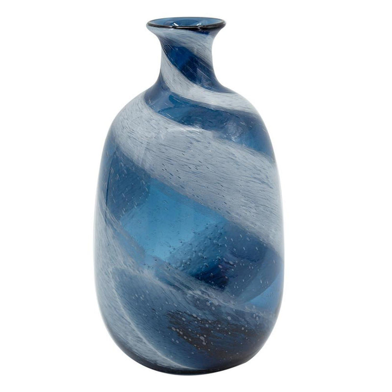 Striped Swirl Art Table Vase (574246) - Blue / White