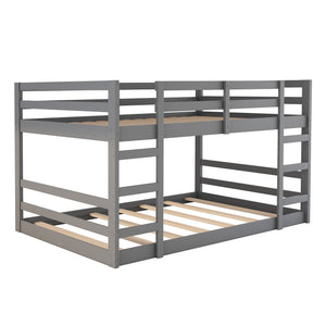 Full Over Full Bunk Bed with Ladder, Gray（OLD SKU：WF282788AAE）