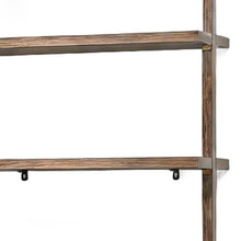 Load image into Gallery viewer, Adjustable Four Tier Etagere Bookcase With Two Doors - Light Brown
