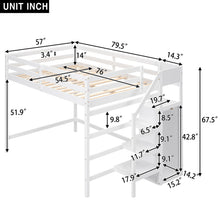 Load image into Gallery viewer, Loft Bed With Built In Storage Wardrobe And Staircase
