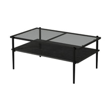 Load image into Gallery viewer, Rectangle Coffee Table With Tempered Glass Top And White Legs, Modern Table For Living Room

