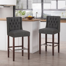 Load image into Gallery viewer, Solstara - Upholstered Dining Barstool With Button Tufted And Wing Back
