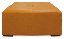 Load image into Gallery viewer, 36" Genuine Leather And Solid Wood Square Cocktail Table - Orange

