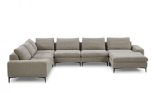 Load image into Gallery viewer, Designer Contemporary Fabric U Shaped Sectional Sofa - Tan
