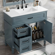 Load image into Gallery viewer, Bathroom Vanity With Sink, 2 Doors 2 Drawers, Freestanding Design
