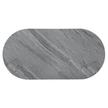 Load image into Gallery viewer, 47" Wood And Steel Oval Coffee Table With Drawer - Gray
