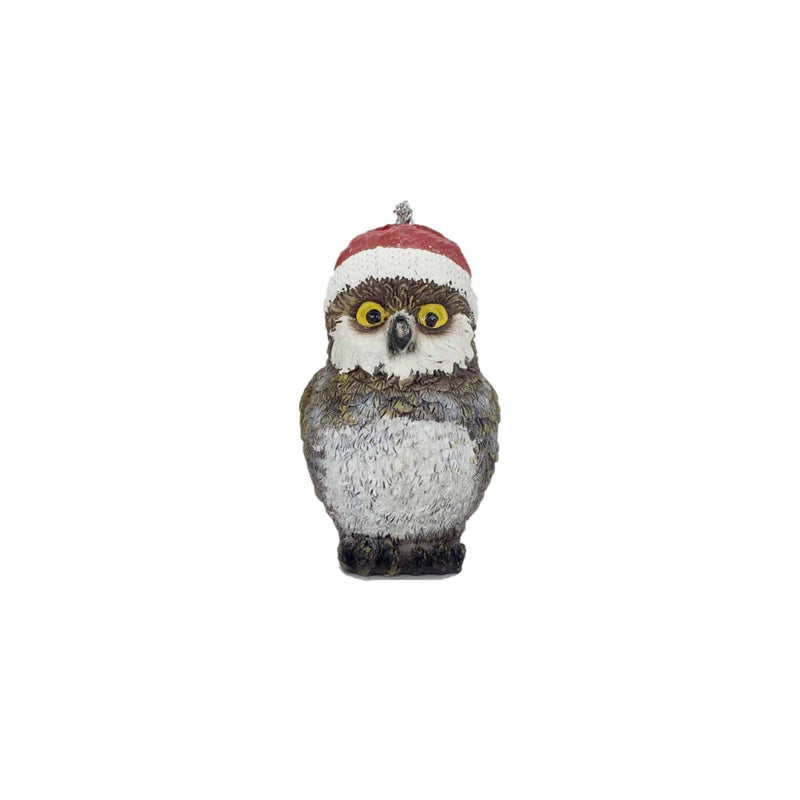 Owl Figurine (Set of 3) (552241) - Brown / White / Red
