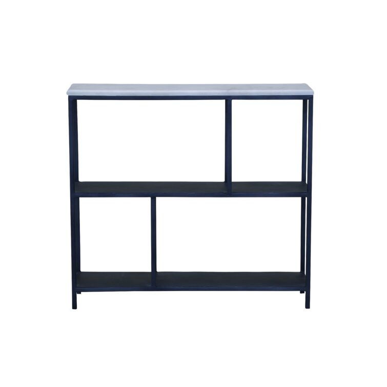 Three Tier Geometric Bookcase - Black / White