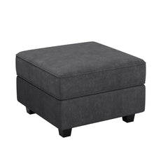 Load image into Gallery viewer, Polyester Blend Storage Ottoman - Gray / Black
