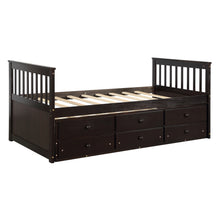 Load image into Gallery viewer, TOPMAX Captain&#39;s Bed Twin Daybed with Trundle Bed and Storage Drawers, Espresso
