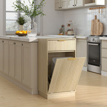 Load image into Gallery viewer, Tilt Out Trash Can Cabinet With Wave Textured Drawer &amp; Pull Out Bin
