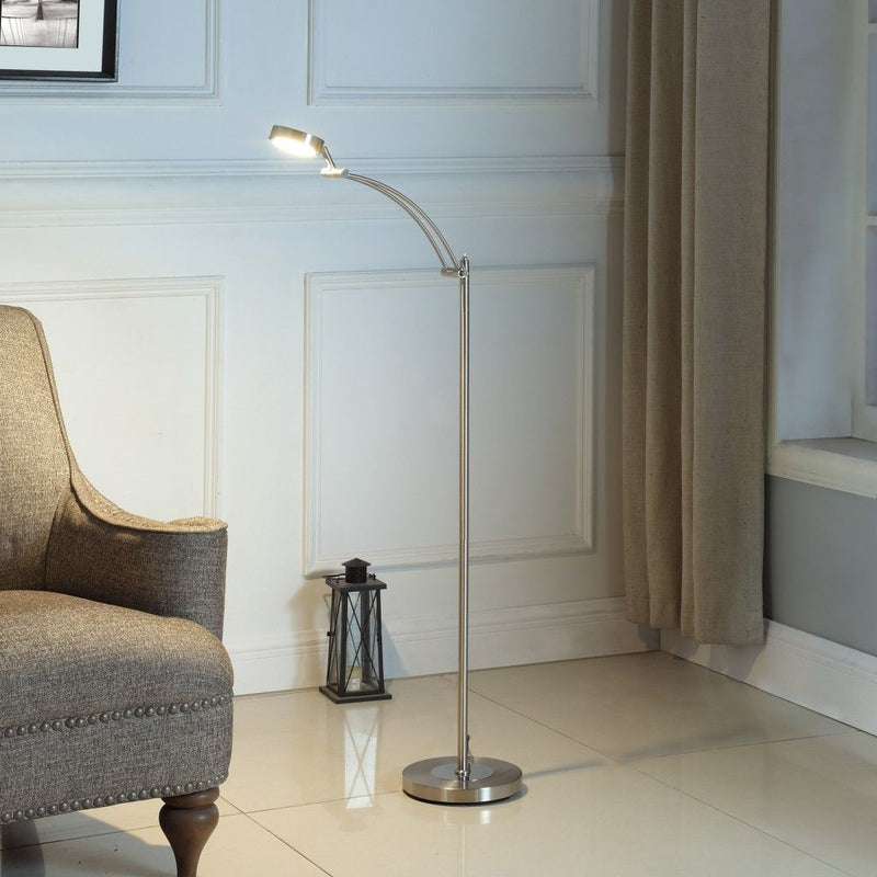 Adjustable LED Task Floor Lamp - Nickel
